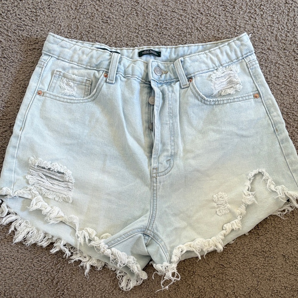 Wild Fable Light Wash Frayed Jean Shorts